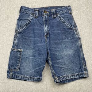 Carhartt Men’s Carpenters Jean Shorts Denim Cargo Size 28-29